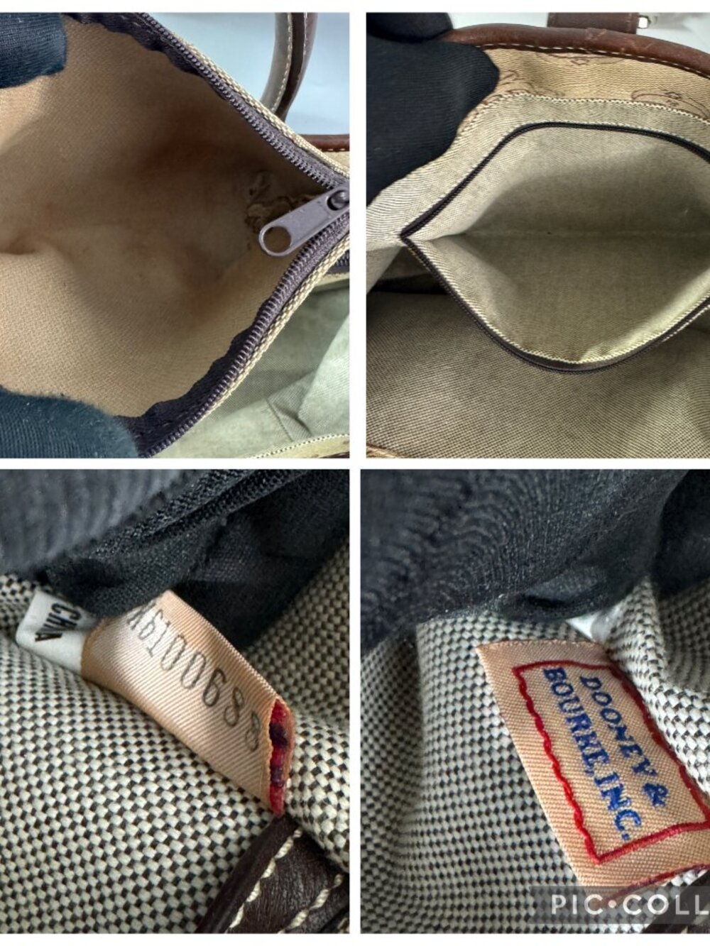 Vintage Dooney & Bourke Classic Signature Monogram Tote with Matching Pouch - Picture 13 of 15